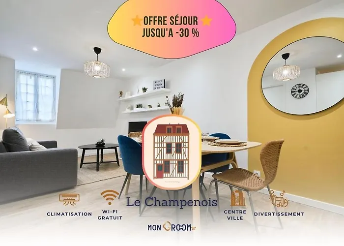 Le Champenois - 4 - Equipe Coeur De - Climatisation - Netflix Lägenhet Troyes